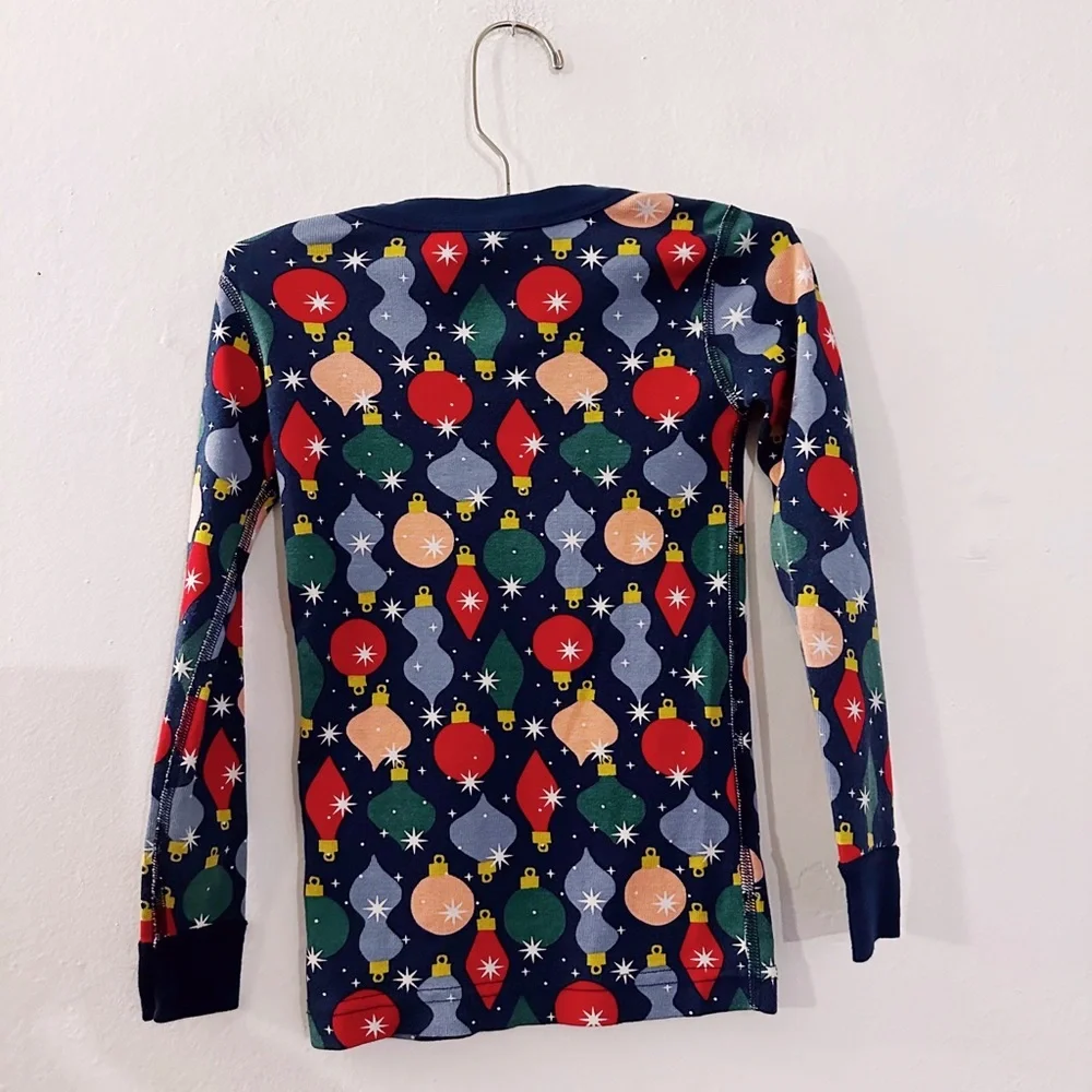 Hanna Andersson Holiday HannaJams Pajama Shiny Bright Ornaments Long Sleeve Top